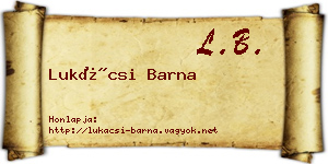 Lukácsi Barna névjegykártya